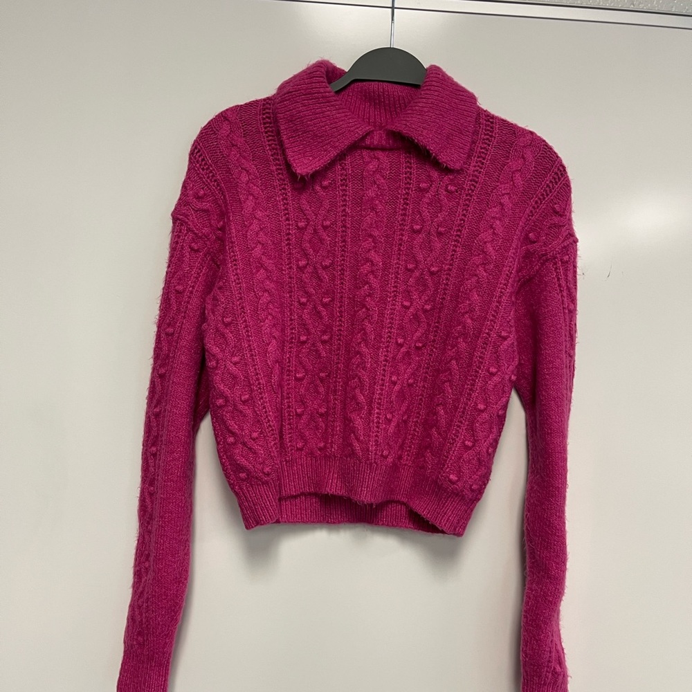 Free People Every Cloud Pullover Sweater Fuchsia Fizz‎ Sz. XS - Picture 6 of 10